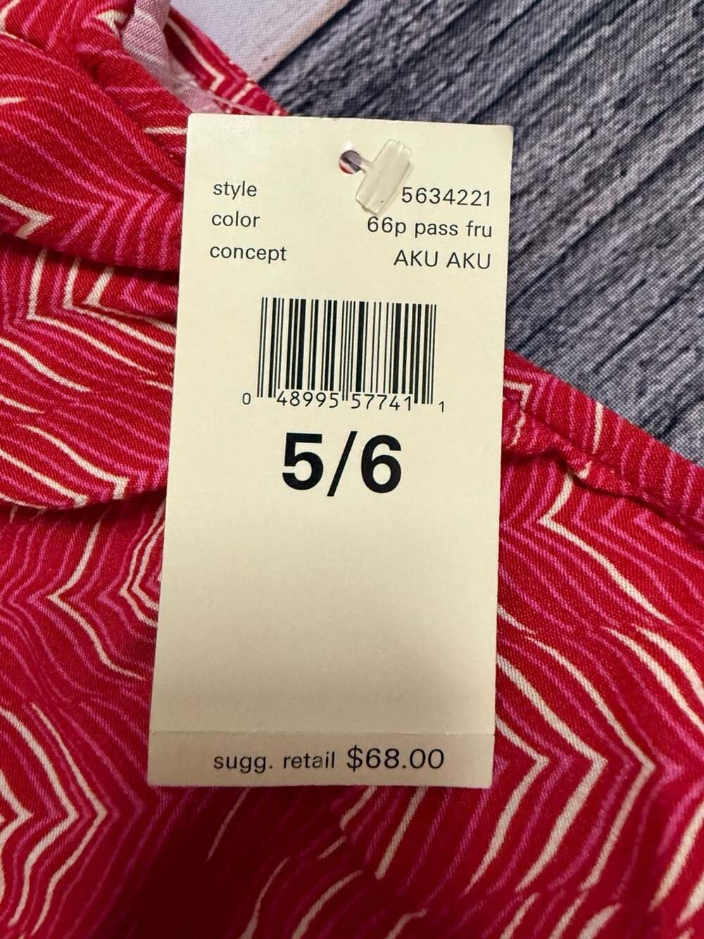 Esprit Chevron Sleeveless Dress Size 5/6 Red Patterned - New With Tags